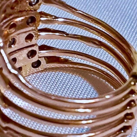 SOLD   HP! Rare Antique Harem Ring 14K Yellow Gold Garnet & Sapphire 5 Band - Picture 5 of 12